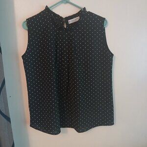 Jon & Anna women's black and white polka dot blouse Size Large